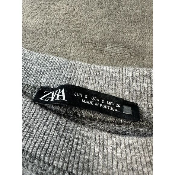 Zara Medium Knit Sweater Women Medium Wool Blend Fringe Long Sleeve gray Medium - Picture 7 of 10